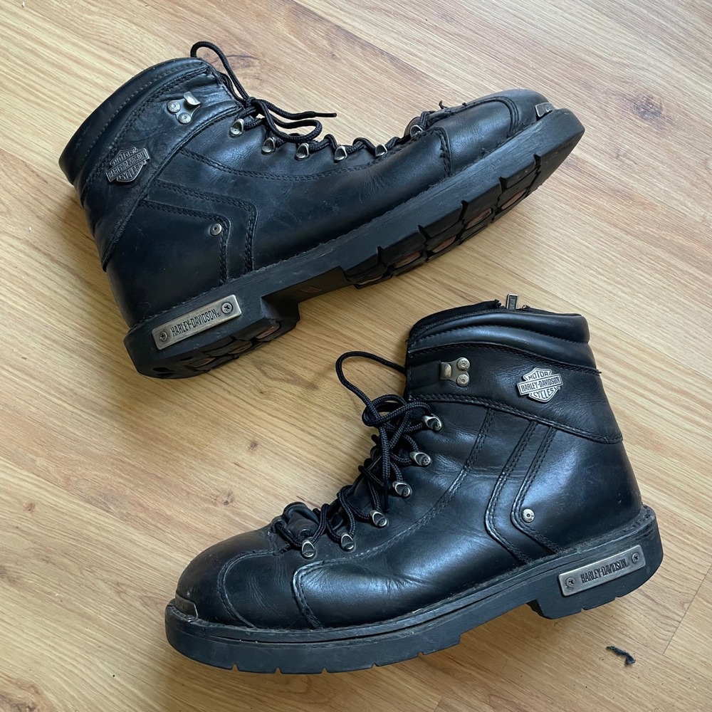 Harley Davidson Electron Ride Men's Riding Boots 12.5 Black Leather Motorcycle